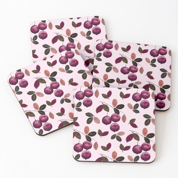 Item preview, Aesthetic Autumn Burgundy Crabapple Seamless Pattern designed and sold by DigiBlossom.