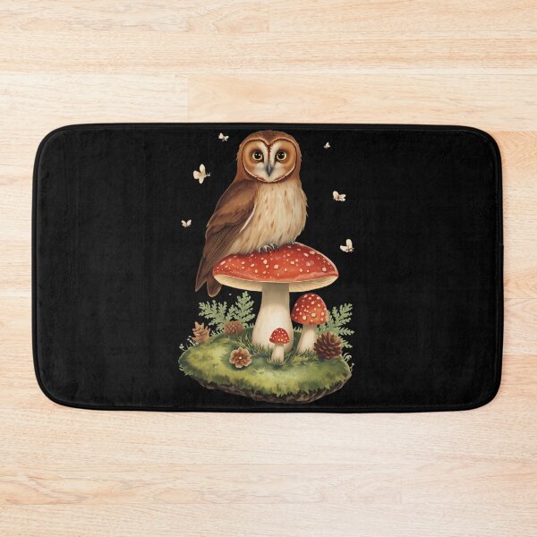 Item preview, Vintage Barn Owl on Amanita Mushroom Forestcore Dark Cottagecore Sticker designed and sold by Youram.