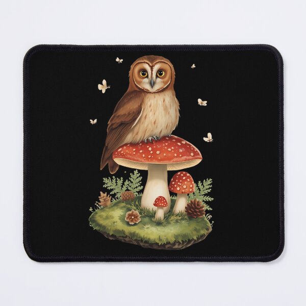 Item preview, Vintage Barn Owl on Amanita Mushroom Forestcore Dark Cottagecore Sticker designed and sold by Youram.