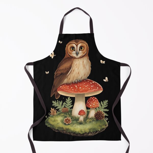 Item preview, Vintage Barn Owl on Amanita Mushroom Forestcore Dark Cottagecore Sticker designed and sold by Youram.