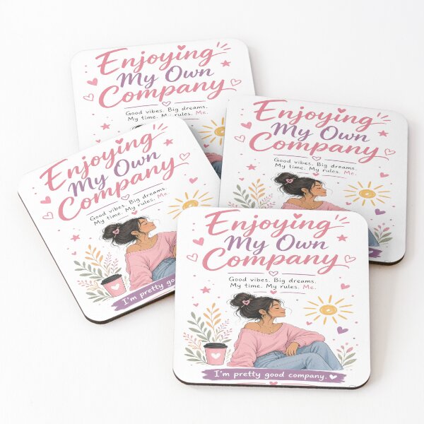 Item preview, Enjoying My Own Company T-Shirt – Good Vibes Self Love Independent Girl Coffee Lover Inspirational Design designed and sold by Sushikidsntoddlers.