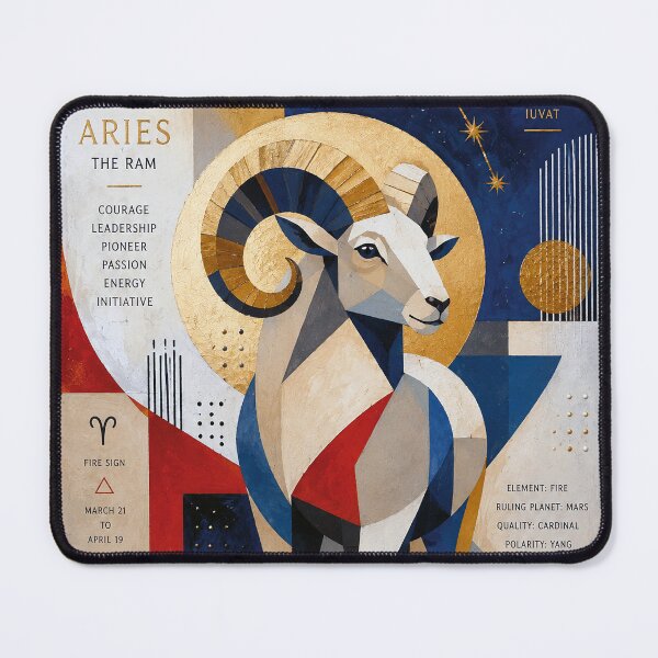 Item preview, Aries Painting – Zodiac Ram Astrology Artwork designed and sold by GalleryKauffeld.