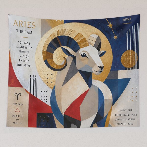 Item preview, Aries Painting – Zodiac Ram Astrology Artwork designed and sold by GalleryKauffeld.