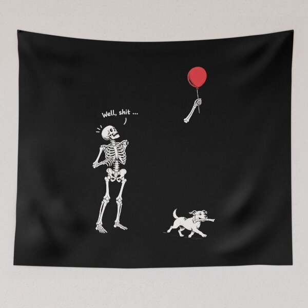 Item preview, Well Shit Skeleton Lost Balloon Dog Funny Halloween designed and sold by Dmo3HarkoArt.