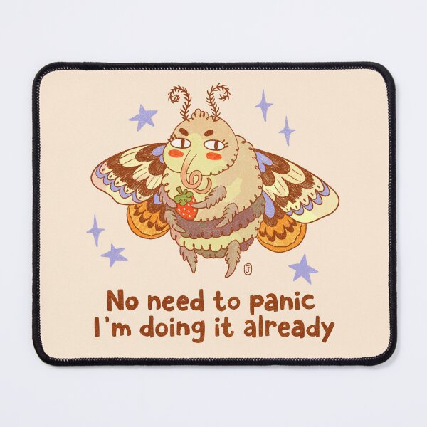 Item preview, No Need to Panic, I’m Doing It Already – Funny Anxious Moth designed and sold by Itouchedabee.