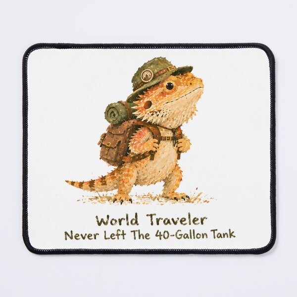 Item preview, Bearded Dragon World Traveler, Funny Wanderlust Reptile Art designed and sold by Messybeardie1.