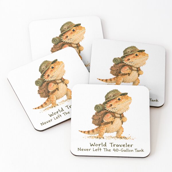 Item preview, Bearded Dragon World Traveler, Funny Wanderlust Reptile Art designed and sold by Messybeardie1.