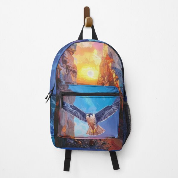 Item preview, Peregrine Flight Between Sun and Moon: Coastal Sea Stacks Wildlife Art designed and sold by chihuahuashower.