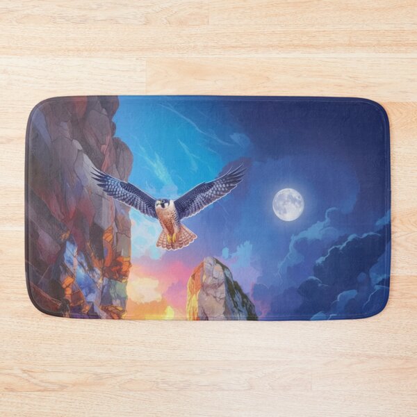 Item preview, Peregrine Flight Between Sun and Moon: Coastal Sea Stacks Wildlife Art designed and sold by chihuahuashower.