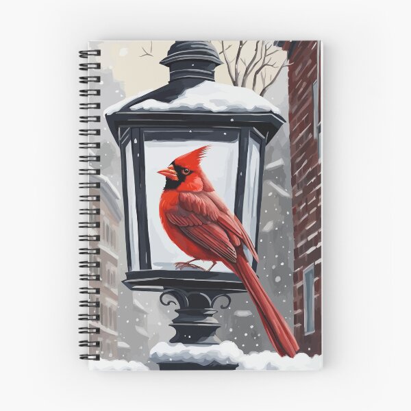 Item preview, Cardinal Bird Sat On A Snow Covered Street Lantern designed and sold by taiche.