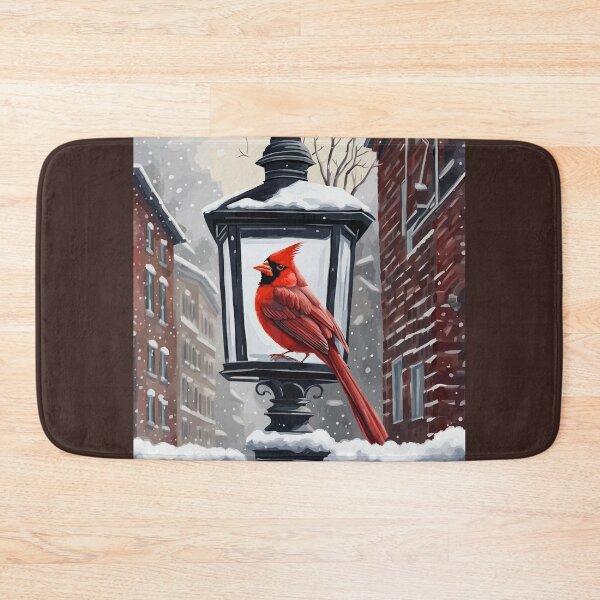 Item preview, Cardinal Bird Sat On A Snow Covered Street Lantern designed and sold by taiche.