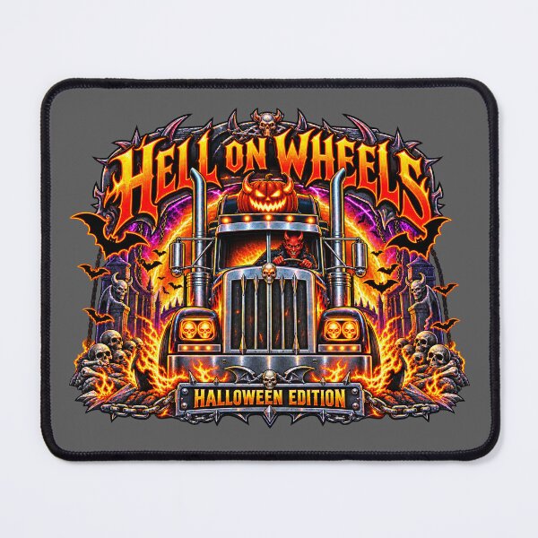 Item preview, Hell On Wheels Halloween Edition Semi Truck - Fiery Devil Trucker Art designed and sold by NomadForge.