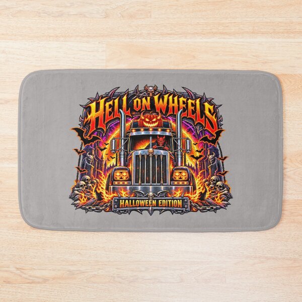 Item preview, Hell On Wheels Halloween Edition Semi Truck - Fiery Devil Trucker Art designed and sold by NomadForge.