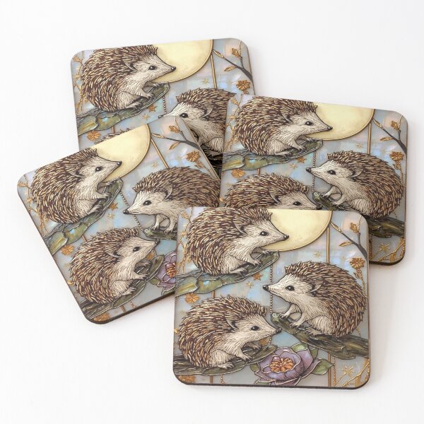 Item preview, Hedgehog Stained Glass Gothic Coquette Pearl Pastel designed and sold by BriSher.