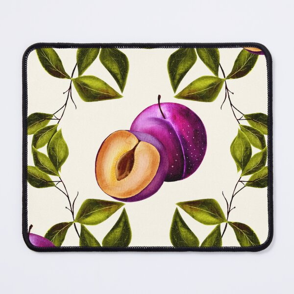 Item preview, Aesthetic Purple Plum and Green Leaves Seamless Pattern designed and sold by DigiBlossom.