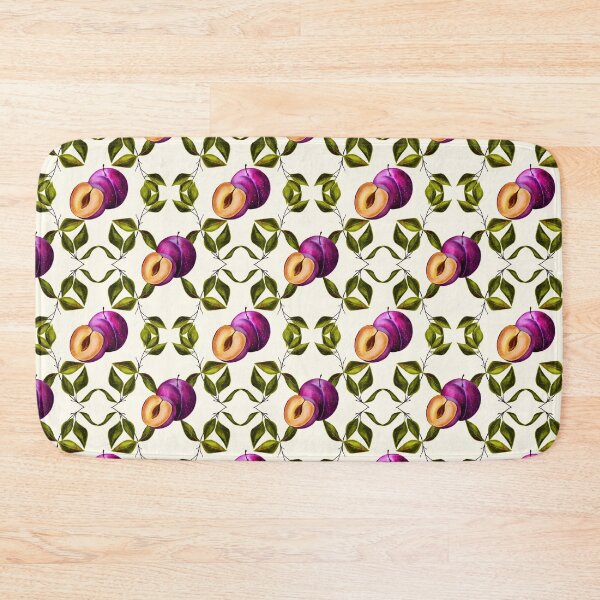 Item preview, Aesthetic Purple Plum and Green Leaves Seamless Pattern designed and sold by DigiBlossom.