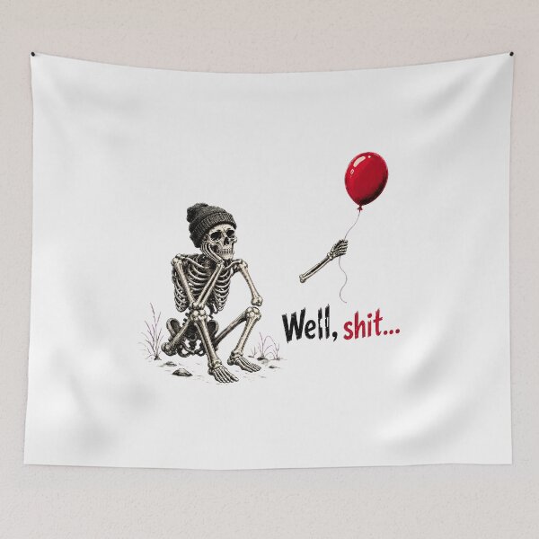 Item preview, Well Shit Skeleton Balloon Shirt Funny Meme Halloween Kids designed and sold by Dmo3HarkoArt.