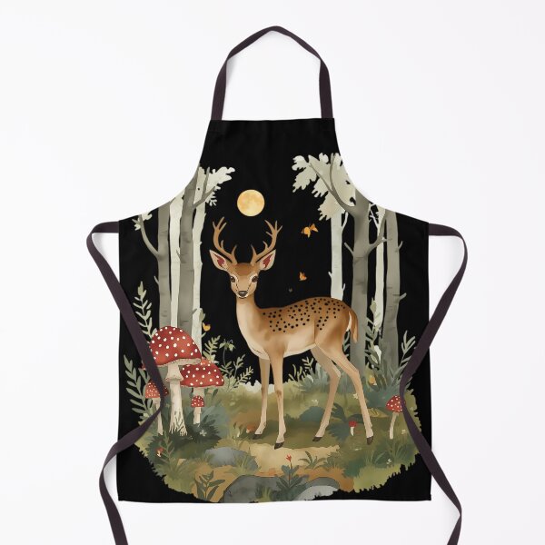 Item preview, Soft Deer in Moonlit Mushroom Forest Wilderkind Dark Cottagecore Sticker designed and sold by Youram.
