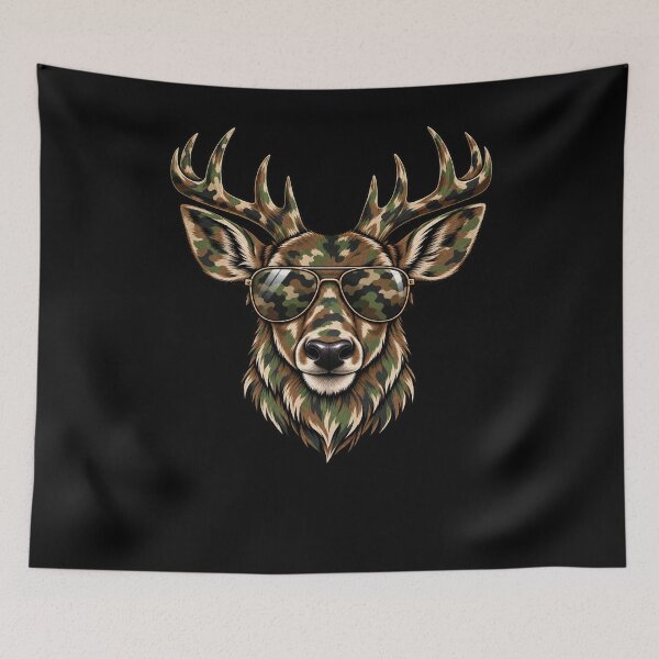 Item preview, Camo Deer With Sunglasses Hunter Outdoorsman Wildlife designed and sold by drawwiika+44.