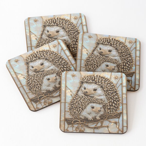 Item preview, Gothic Stained Glass Hedgehog Coquette Pearl Pastel designed and sold by BriSher.