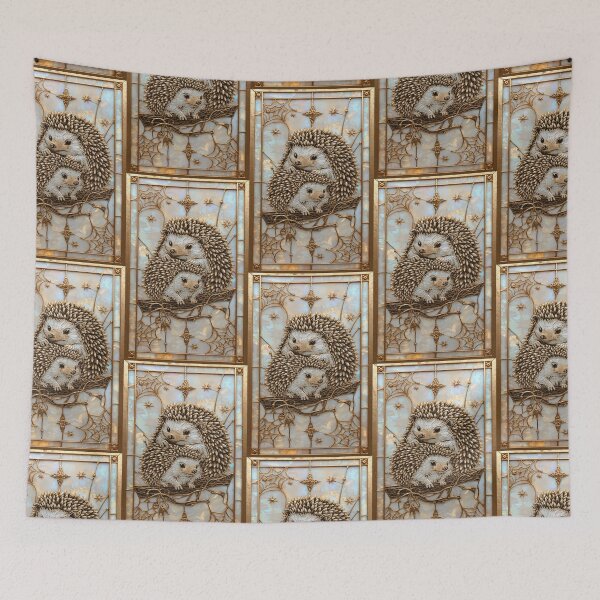 Item preview, Gothic Stained Glass Hedgehog Coquette Pearl Pastel designed and sold by BriSher.