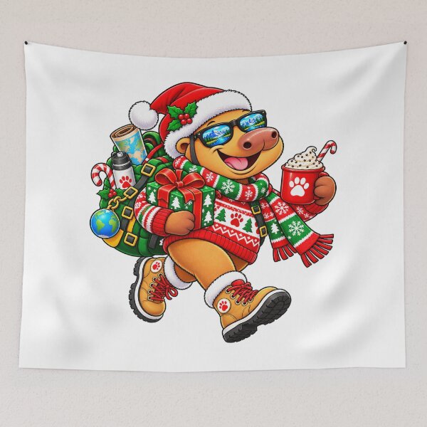Item preview, Cute Christmas Capybara – Merry Holiday Travel Adventure designed and sold by CapybaraTravels.