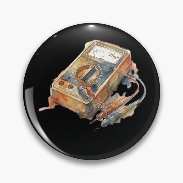 Item preview, Vintage Watercolor Electrical Multimeter Electronics Tech Art designed and sold by bvdesignart.