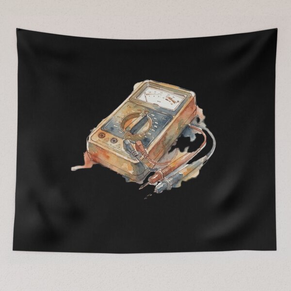 Item preview, Vintage Watercolor Electrical Multimeter Electronics Tech Art designed and sold by bvdesignart.