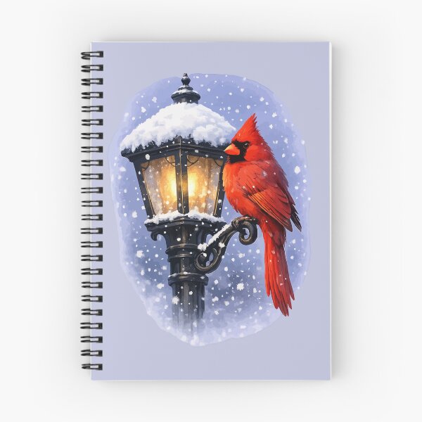 Item preview, Cardinal-Bird And Snow-Capped Street-Lantern Winter-Scene designed and sold by taiche.
