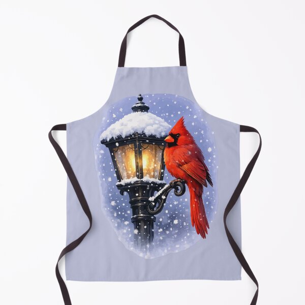 Item preview, Cardinal-Bird And Snow-Capped Street-Lantern Winter-Scene designed and sold by taiche.