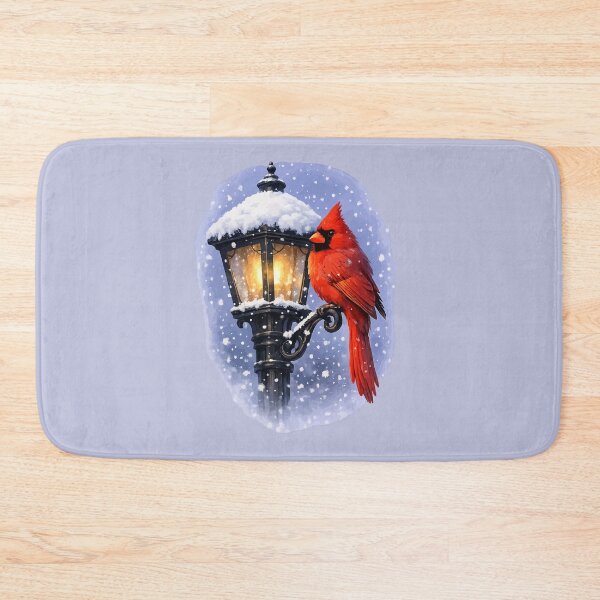Item preview, Cardinal-Bird And Snow-Capped Street-Lantern Winter-Scene designed and sold by taiche.