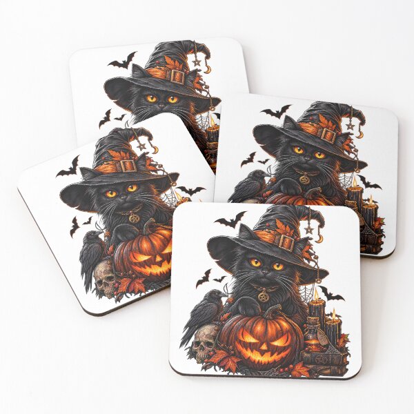 Item preview, Cute Black Cat with Pumpkin Halloween Art designed and sold by westtricks.