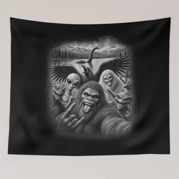 Item preview, Selfie  Animal Meme Funny Bigfoot Alien Sasquatch UFO Selfie Rock  designed and sold by Setaraxia.