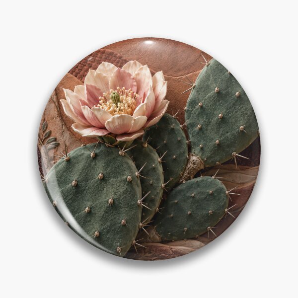 Item preview, Blooming Prickly Pear Cactus – Terracotta Botanical Desert Art Print designed and sold by Kaleidoscope Print.