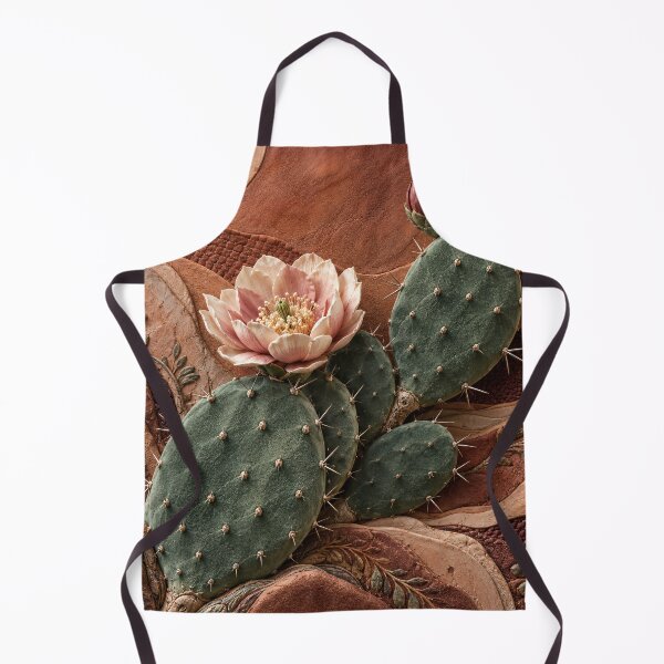 Item preview, Blooming Prickly Pear Cactus – Terracotta Botanical Desert Art Print designed and sold by Kaleidoscope Print.