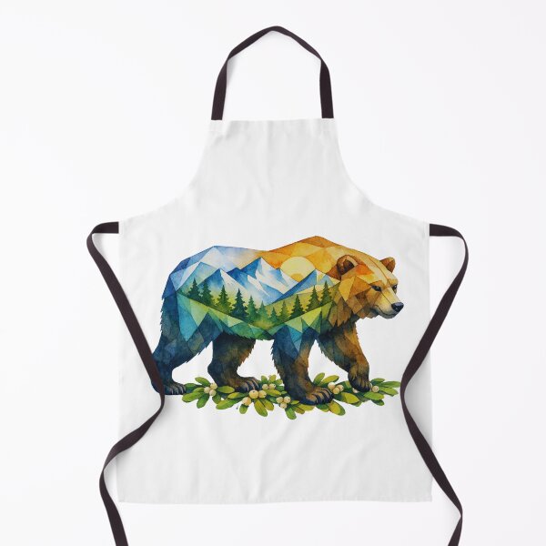 Item preview, Watercolor Geometric Bear Peaks Holiday Mountain Adventure designed and sold by GabeMountainArt.