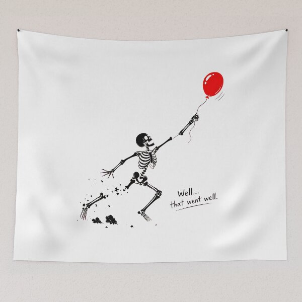 Item preview, Skeleton Lost Balloon Shirt, Well That Went Well Funny Halloween Tee designed and sold by OlyvieArt.