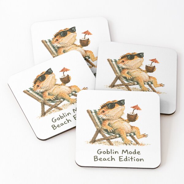 Item preview, Bearded Dragon Goblin Mode Beach Edition, Funny Reptile Art designed and sold by Messybeardie1.