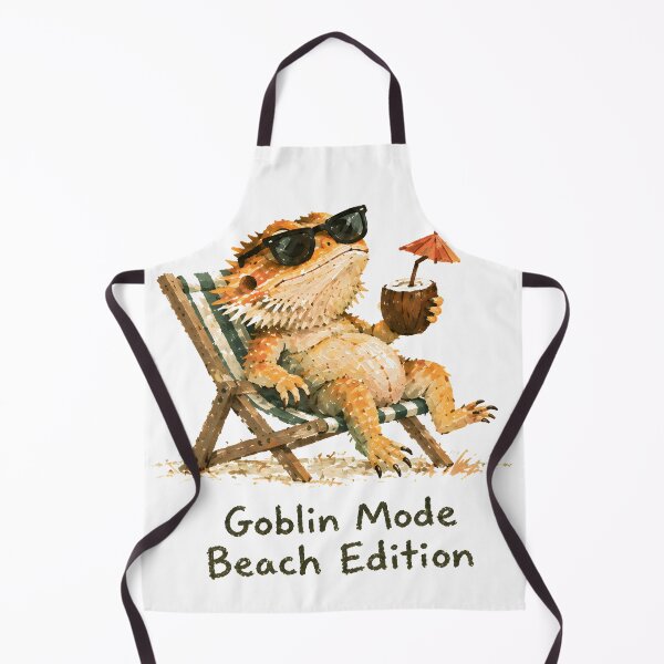 Item preview, Bearded Dragon Goblin Mode Beach Edition, Funny Reptile Art designed and sold by Messybeardie1.