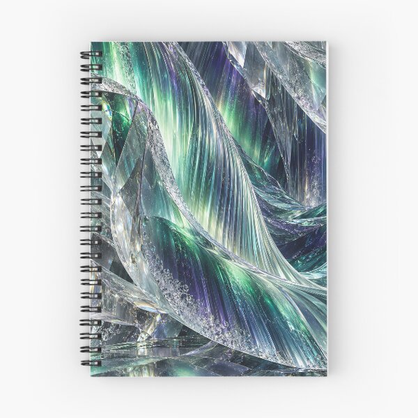 Item preview, Emerald Crystal Waves – Iridescent Glass Abstract Fantasy Art Print designed and sold by Kaleidoscope Print.