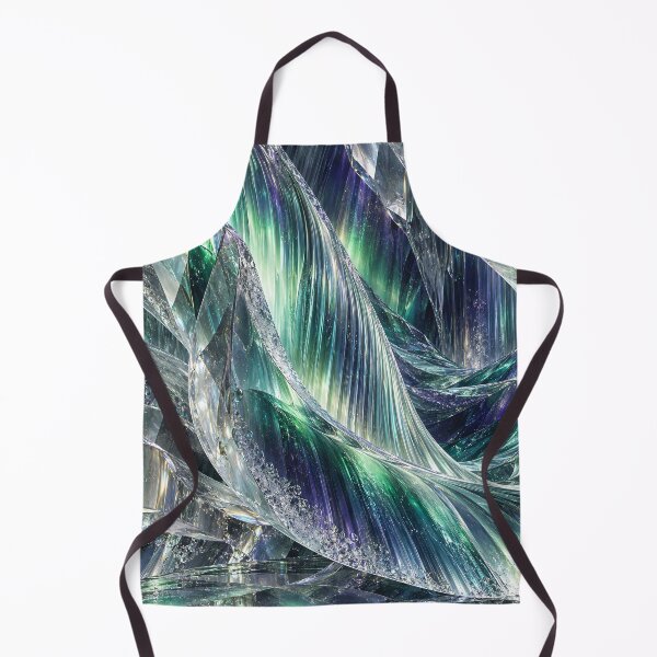 Item preview, Emerald Crystal Waves – Iridescent Glass Abstract Fantasy Art Print designed and sold by Kaleidoscope Print.
