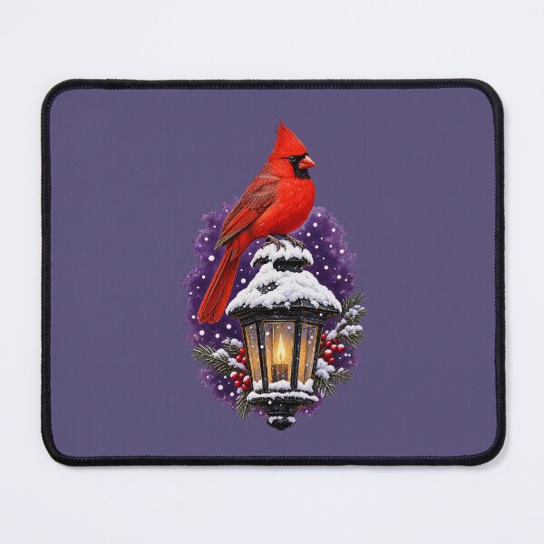 Item preview, Cardinal-Bird Atop A Street-Lantern Winter-Scene designed and sold by taiche.