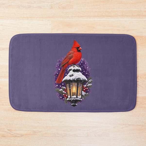 Item preview, Cardinal-Bird Atop A Street-Lantern Winter-Scene designed and sold by taiche.