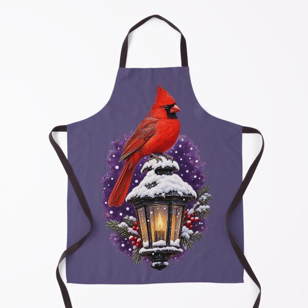 Item preview, Cardinal-Bird Atop A Street-Lantern Winter-Scene designed and sold by taiche.