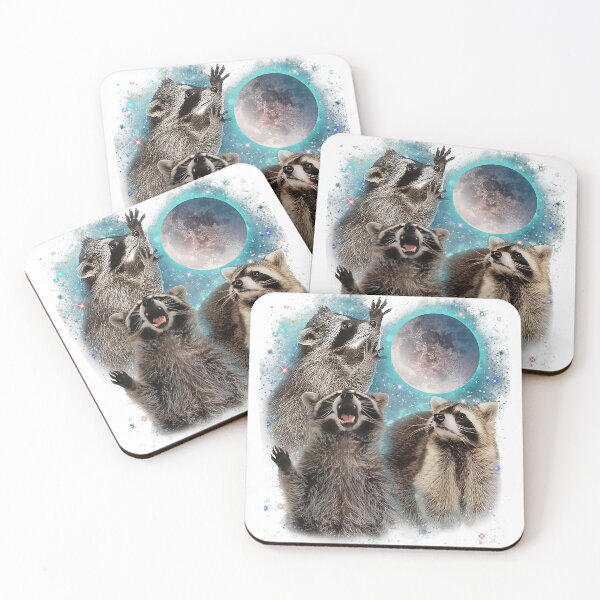 Item preview, Raccoon Funny Raccons Animal Head Meme 3 Wolfs Cute designed and sold by Setaraxia.