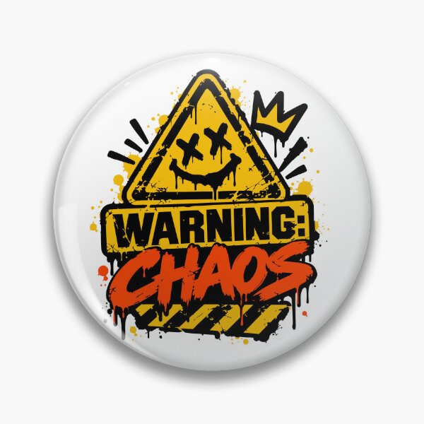 Item preview, Warning: Chaos – Graffiti Hazard Sign Streetwear Design designed and sold by DesignGraphica.