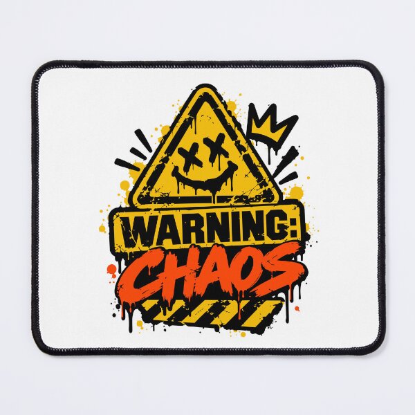 Item preview, Warning: Chaos – Graffiti Hazard Sign Streetwear Design designed and sold by DesignGraphica.