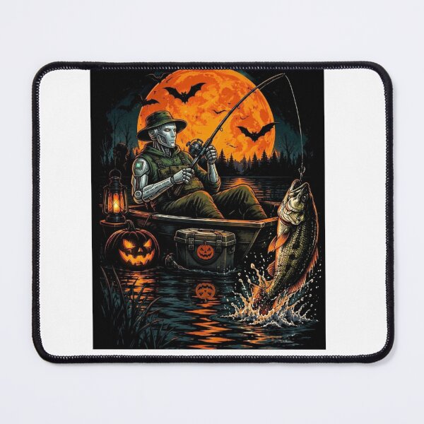 Item preview, Spooky Fisherman, Bass & Full Moon Fishing Design designed and sold by CKADigital.