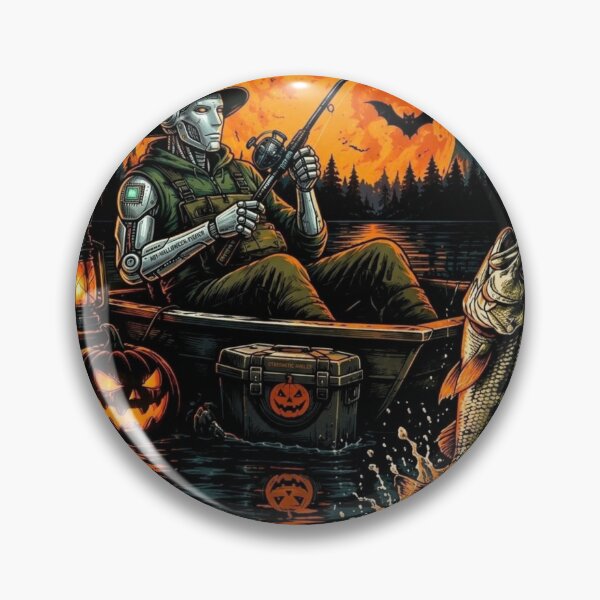 Item preview, Spooky Fisherman, Bass & Full Moon Fishing Design designed and sold by CKADigital.
