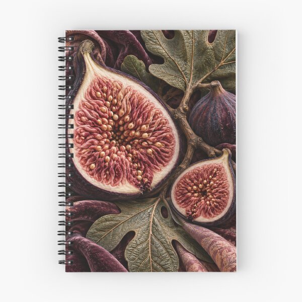 Item preview, Velvet Figs and Fig Leaves – Luxury Botanical Textile Art Print designed and sold by Kaleidoscope Print.
